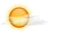 Mostly sunny